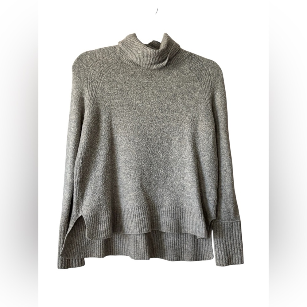 J. Crew Heather Gray TurtleNeck Sweater Merino Wool Alpaca Blend